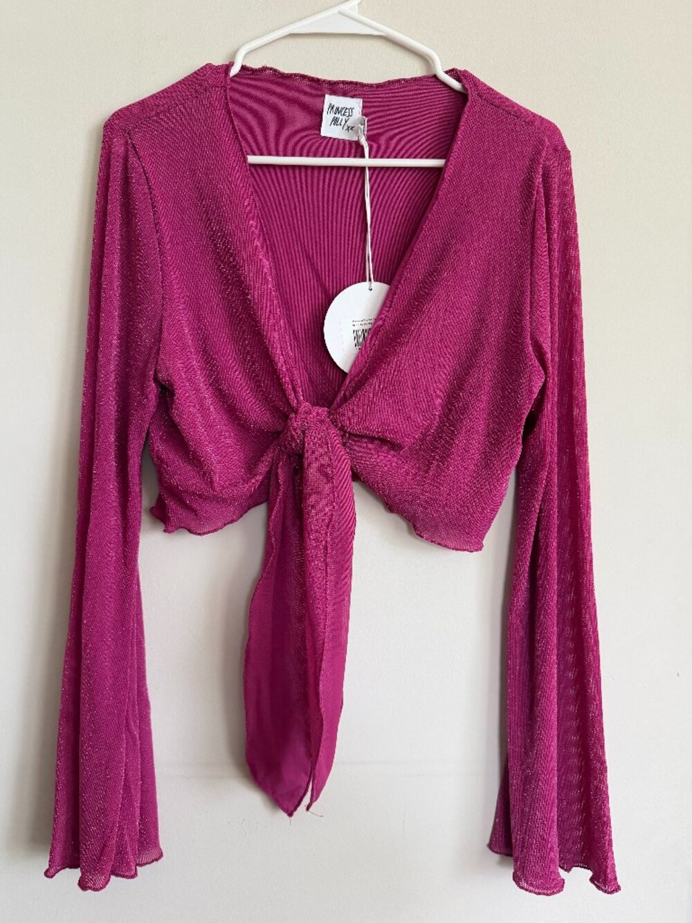 Princess Polly Pink Tie Top Size 14